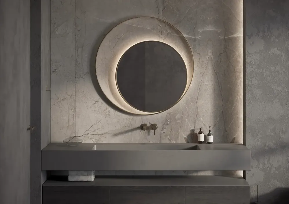 Martens Design Athene spiegel met LED verlichting 120cm koper Must-Have