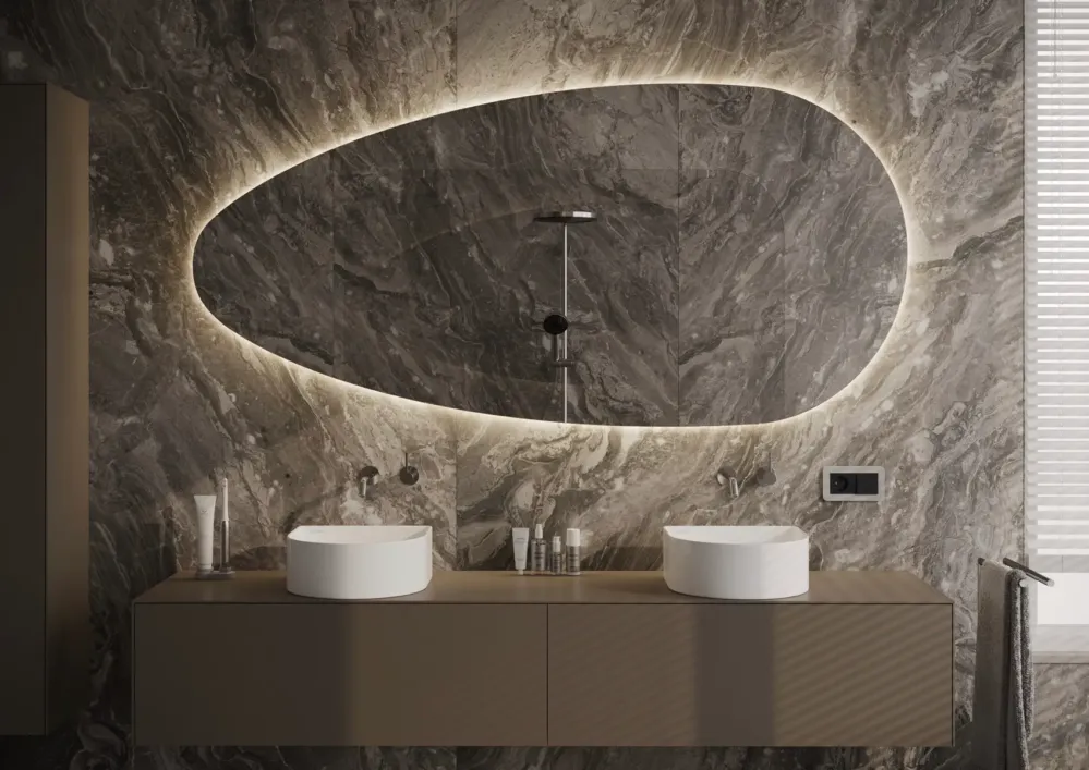 Martens Design Joling spiegel met LED verlichting, spiegelverwarming en sensor 120x60cm Laatste Kans