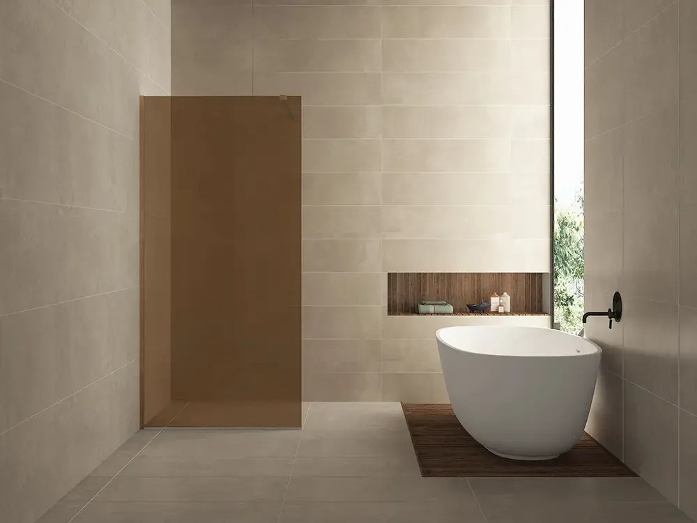Mueller Slimline glaswand 120x200cm brons rookglas Speciale Aanbieding