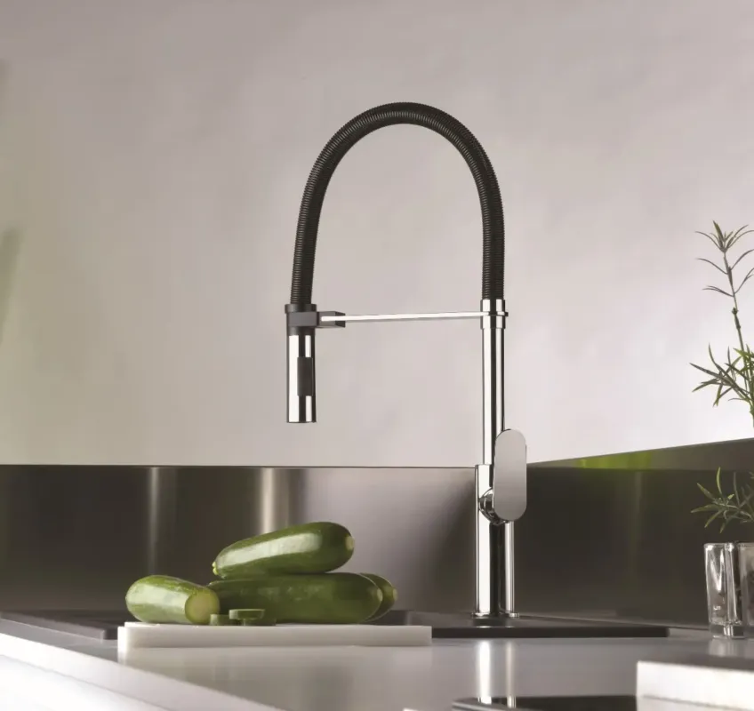 Paffoni Candy flexibele keukenmengkraan met handdouche zwart Speciale Aanbieding
