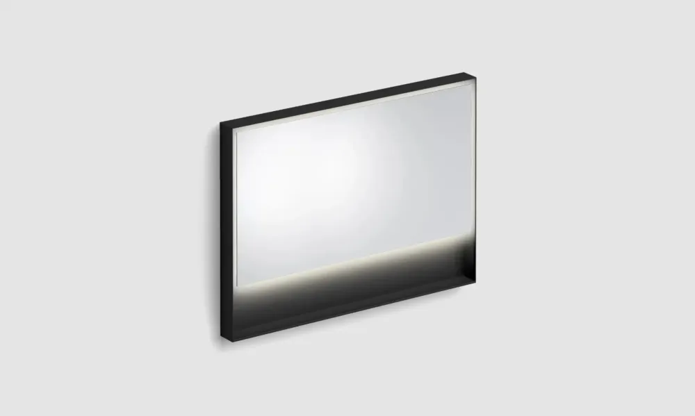 Aanbieding Clou Look at Me spiegel met LED-verlichting 110x80cm zwart mat