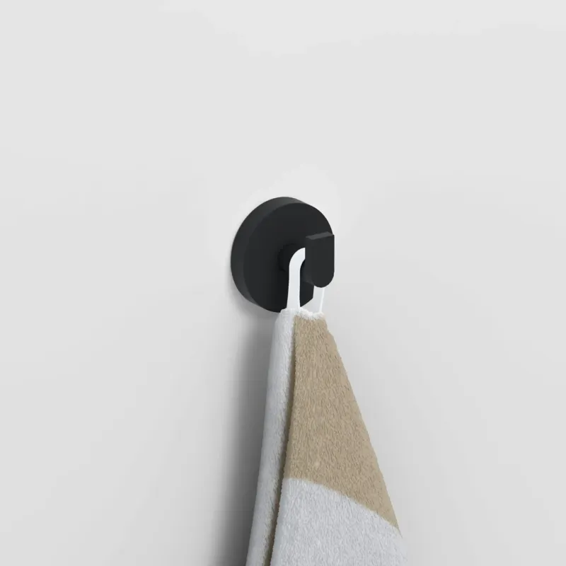 Aanbieding Clou Flat handdoekhaakjes zwart mat - set van 2