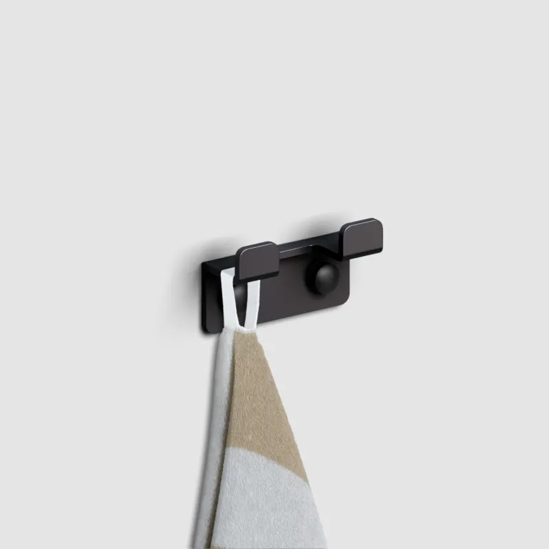 Bestel Nu Clou Fold dubbel handdoekhaakje zwart mat
