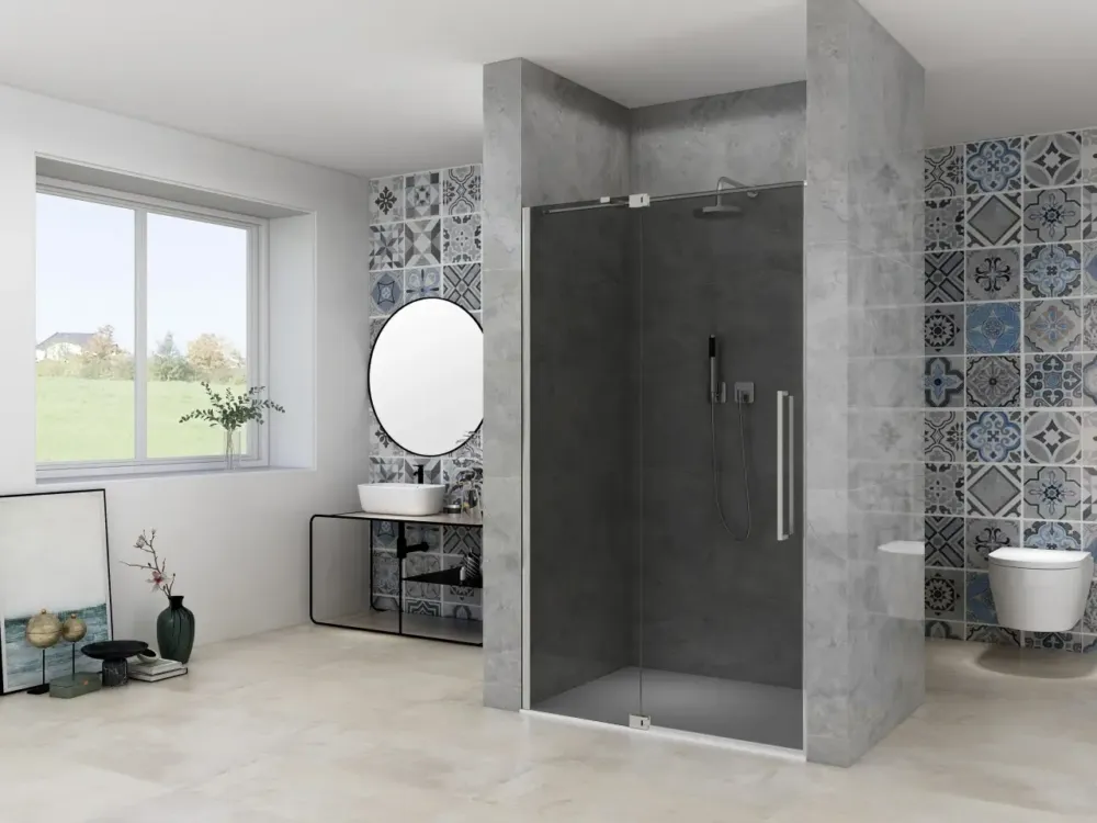 Alleen Vandaag Van Rijn ST08 douchedeur met rookglas 115-125cm RVS