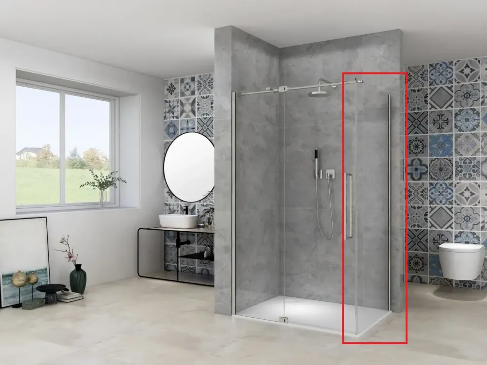 Van Rijn ST08 zijwand met helder glas 110x200cm RVS Lage Kosten