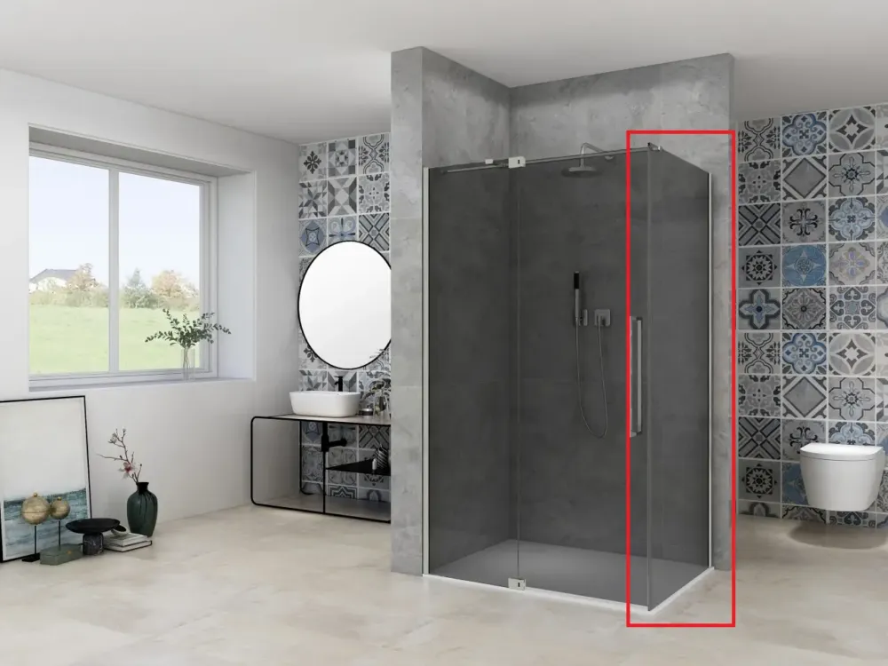 Alleen Vandaag Van Rijn ST08 zijwand met rook glas 90x200cm RVS