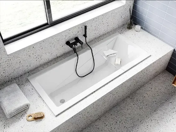 Aanbieding Plazan Modern ligbad acryl 130x70cm wit glans