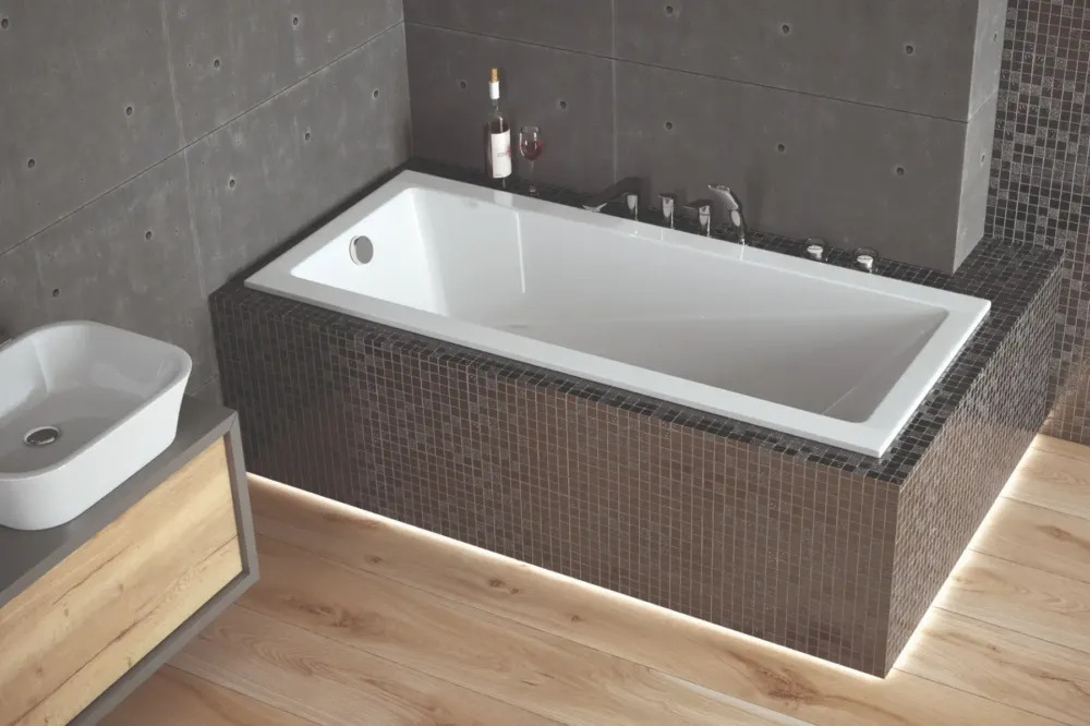 Betaalbaar Plazan Modern Slim ligbad acryl 170x70cm wit glans