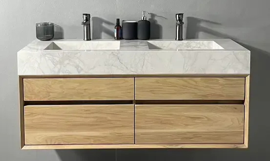 B-Stone Perryton badmeubel eiken met wastafel wit 120cm Koop Vandaag