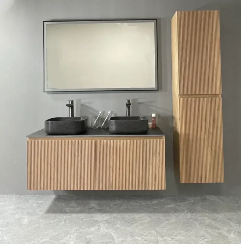 B-Stone Bloomington badmeubel eiken met toppaneel antraciet 120cm Uitverkoop