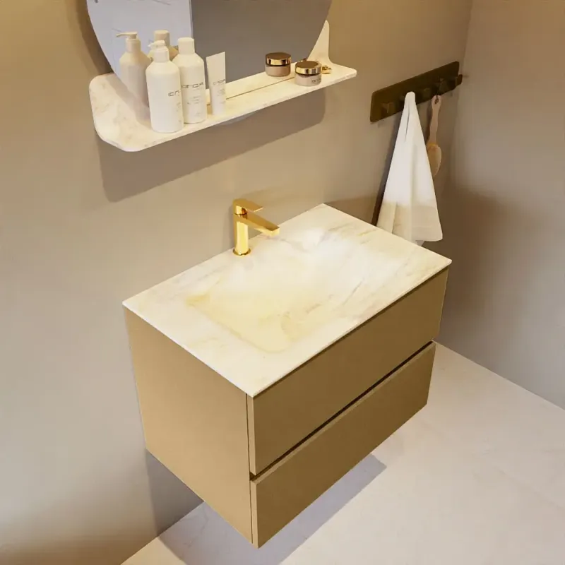 Shop Nu Mondiaz Vica DLux badmeubel 70cm oro 2 lades met wastafel ostra midden 1 kraangat