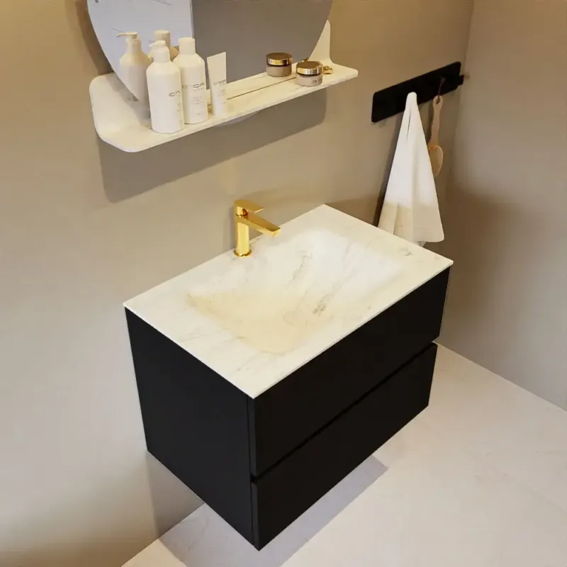 Speciale Aanbieding Mondiaz Vica DLux badmeubel 70cm urban 2 lades met wastafel opalo midden 1 kraangat