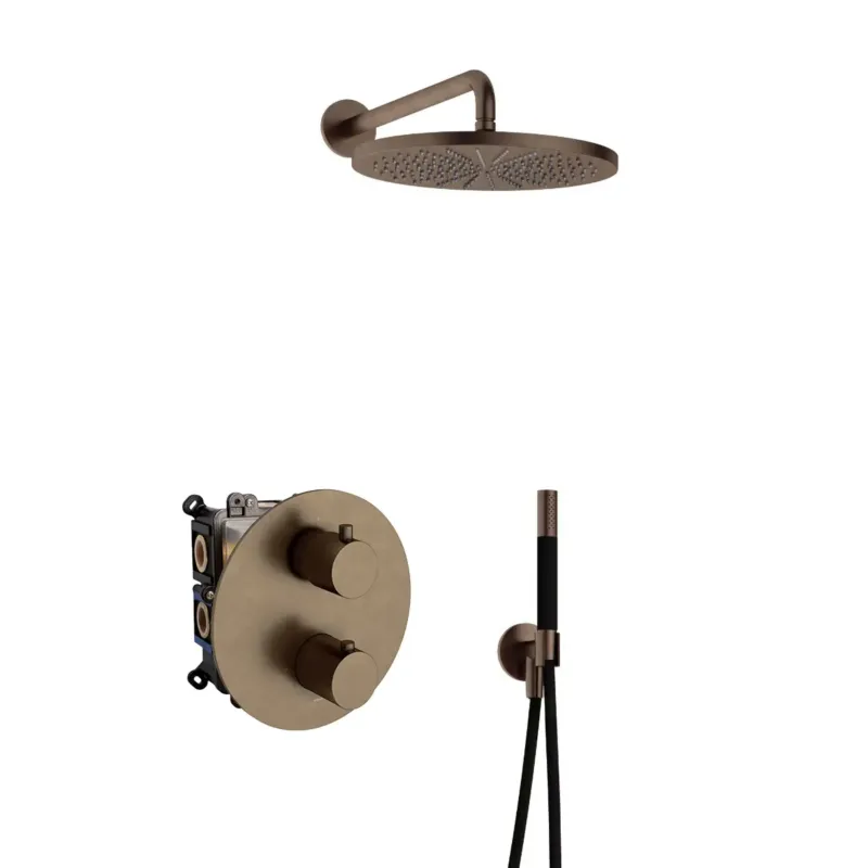 Aanbieding Hotbath Cobber ADS20A inbouw regendouche met 20cm hoofddouche en wandarm verouderd messing