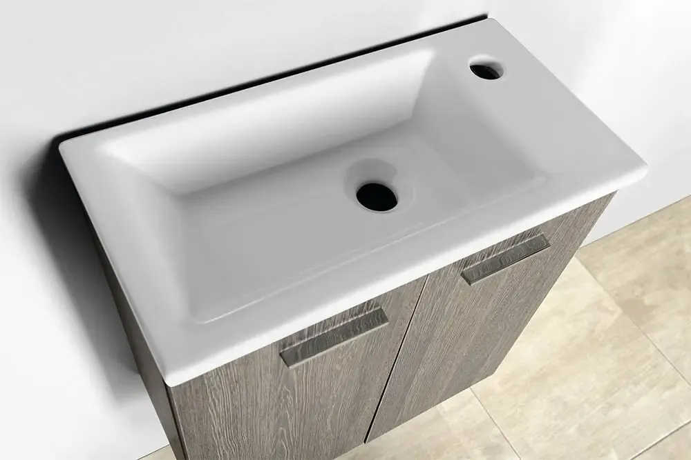 Uitverkoop Aqualine Zuno keramische fontein voor meubel 50x25cm wit glans