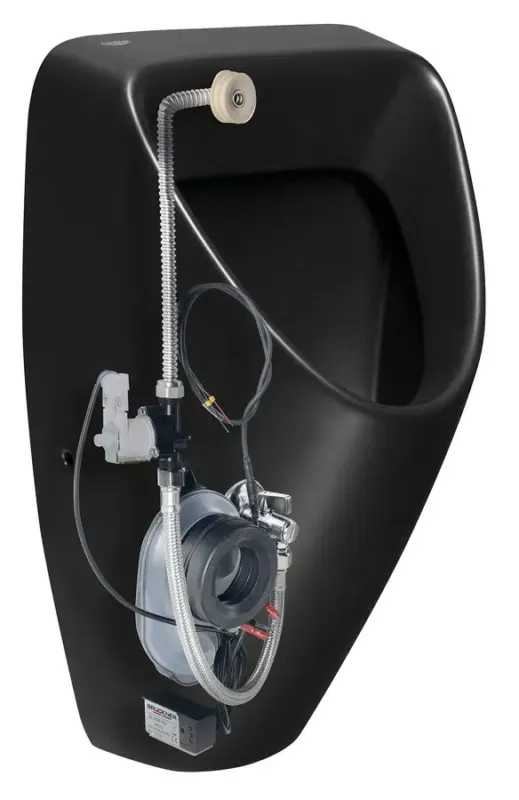 Bruckner Schwarn urinoir met spoeling 31.5x26.5cm zwart mat Beperkt Aanbod
