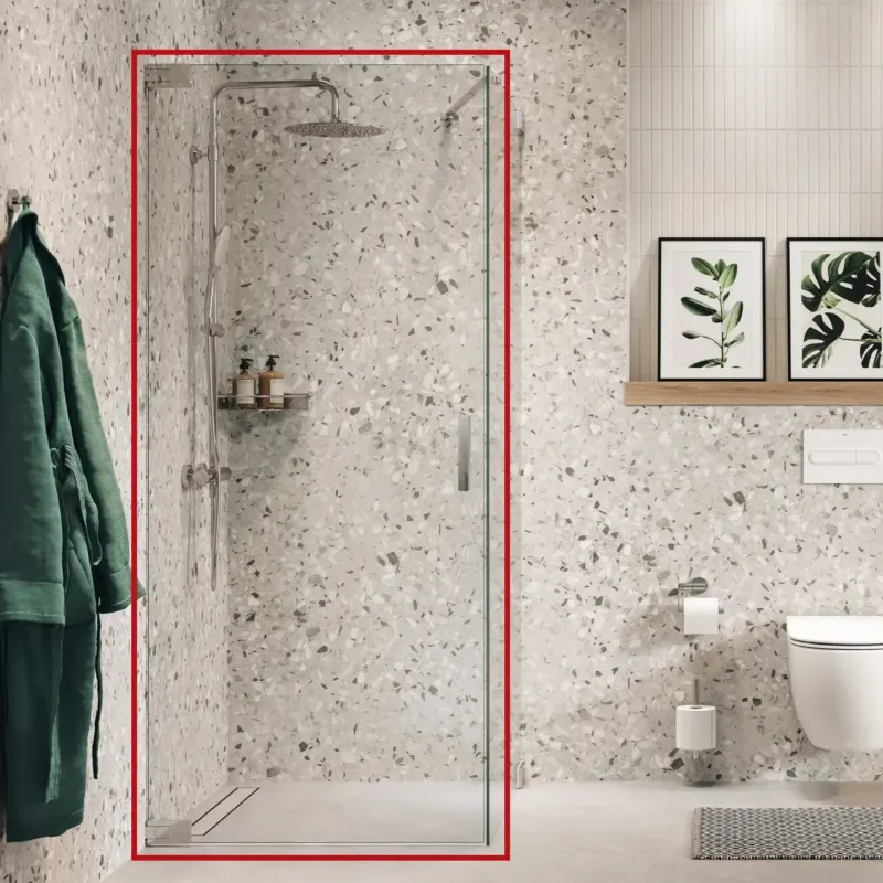Sealskin Pure draaideur voor zijwand 100x200cm anti-kalk zilver glans Exclusieve Aanbieding