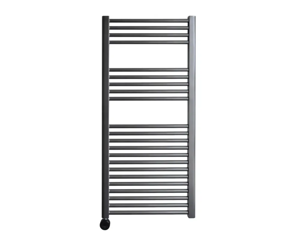 Laatste Versie Sanicare elektrische design radiator 45x112cm gunmetal met thermostaat links zwart