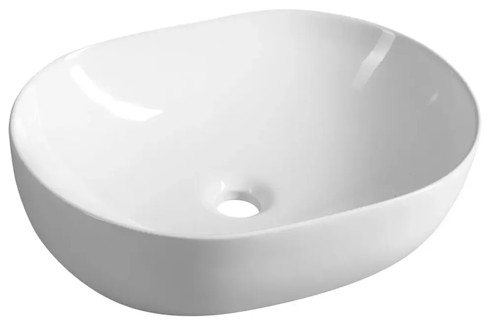 Aqualine keramische wasbak zonder overloop 49x36cm wit Nieuw