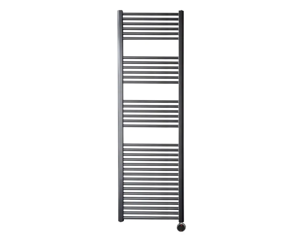 Uitverkoop Sanicare elektrische design radiator 45x172cm gunmetal met thermostaat rechts zwart