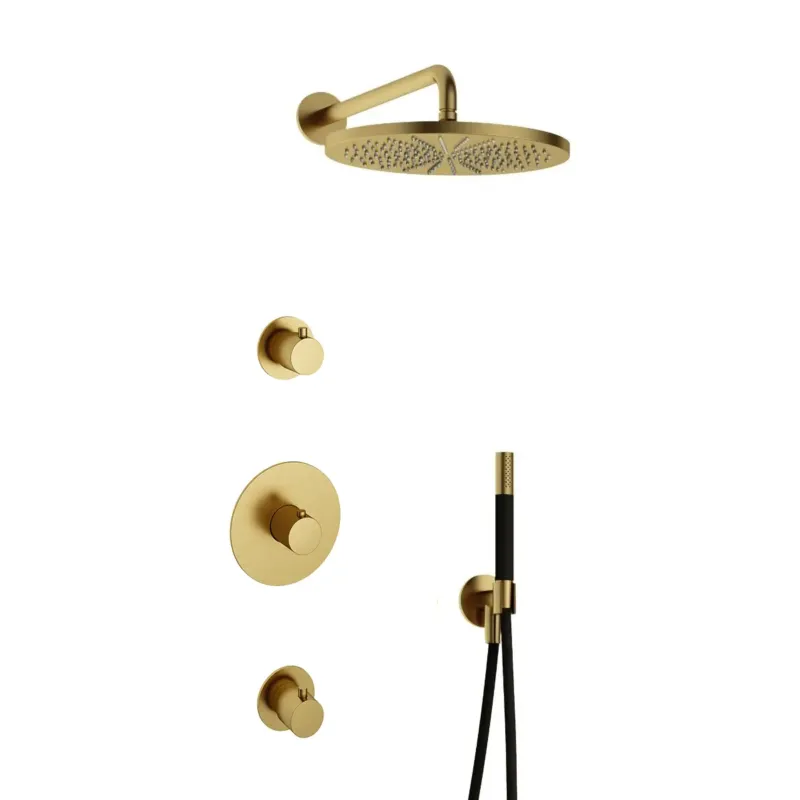 Express Levering Hotbath Cobber ADS20 inbouw regendouche met 30cm hoofddouche en wandarm geborsteld messing PVD