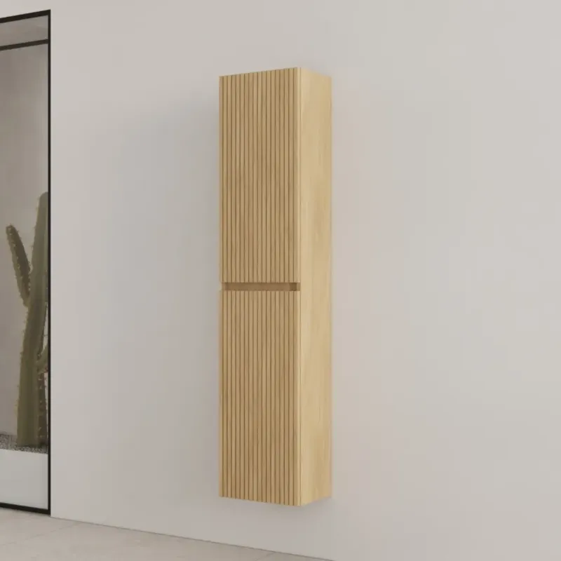 Gliss Design Timotheus kolomkast met ribbelfront 160cm castle brown Betrouwbaar
