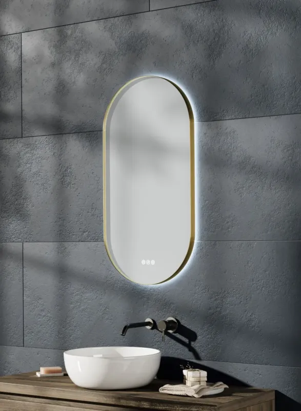 Dagaanbieding Thebalux M14 spiegel 45x90cm met verlichting en verwarming messing