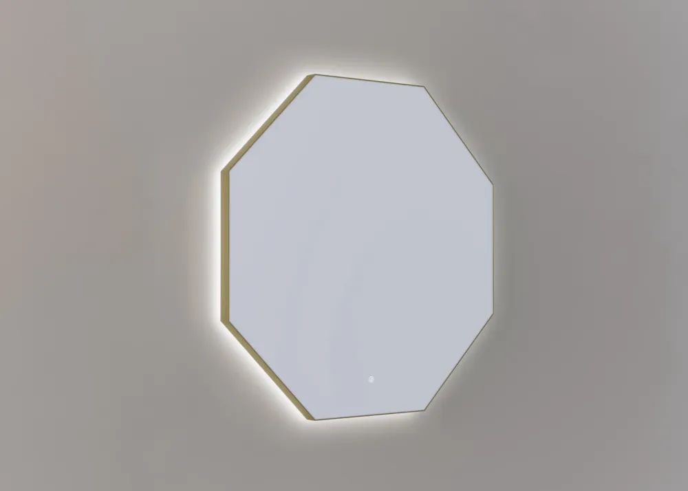 Express Levering Thebalux M15 spiegel 100x100cm met verlichting en verwarming messing