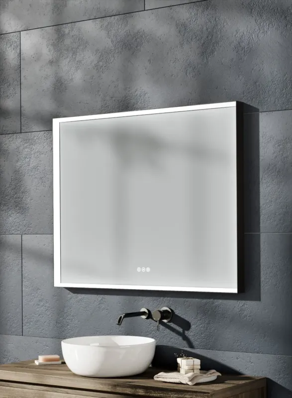 Betrouwbaar Thebalux M20 spiegel 100x80cm met verlichting en verwarming mat zwart