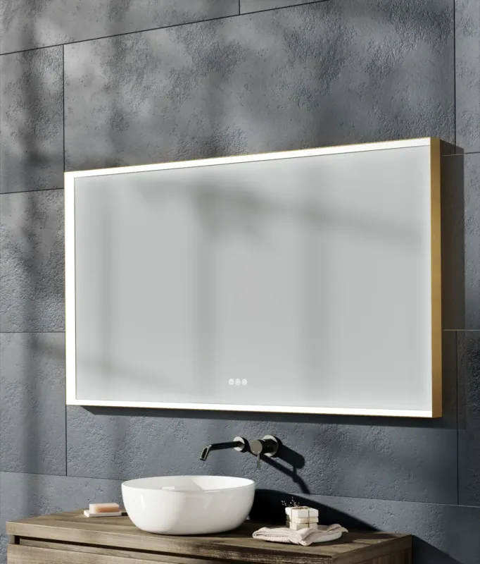 Thebalux M20 spiegel 140x80cm met verlichting en verwarming messing Fabrieksprijs