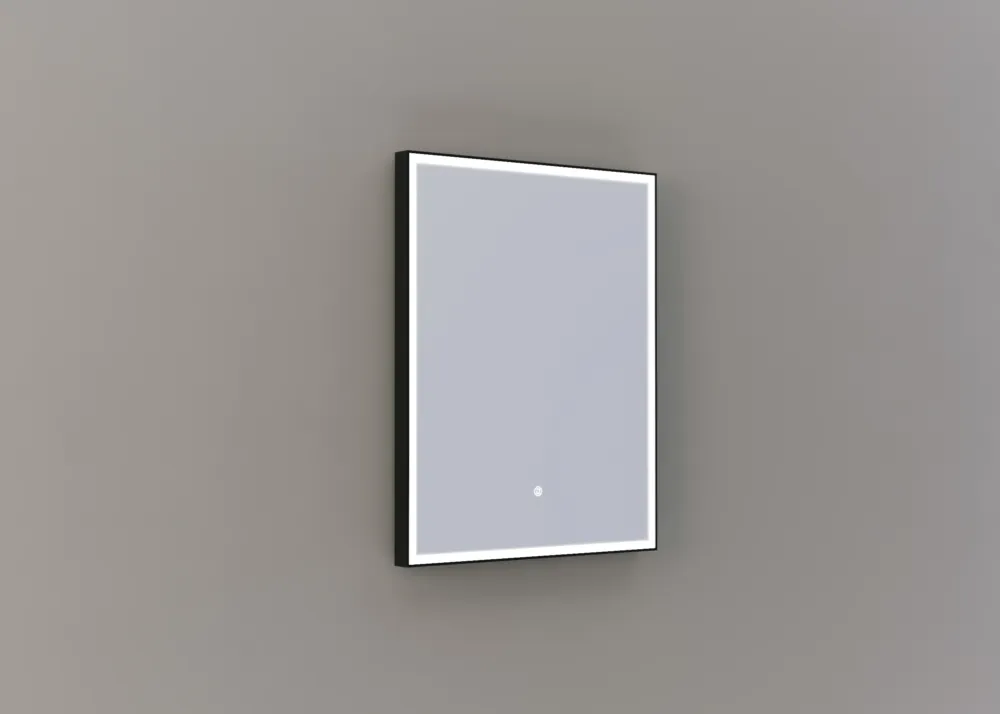 Thebalux M26 spiegel 60x75cm met verlichting en verwarming mat zwart Snelle Levering