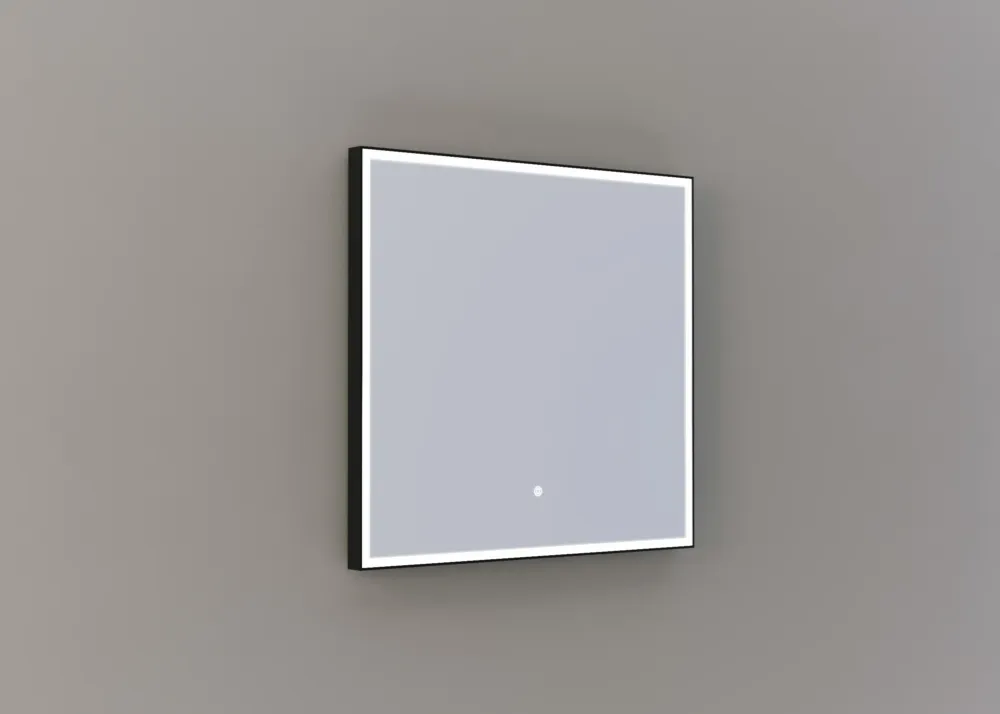 Thebalux M26 spiegel 80x75cm met verlichting en verwarming mat zwart Premium