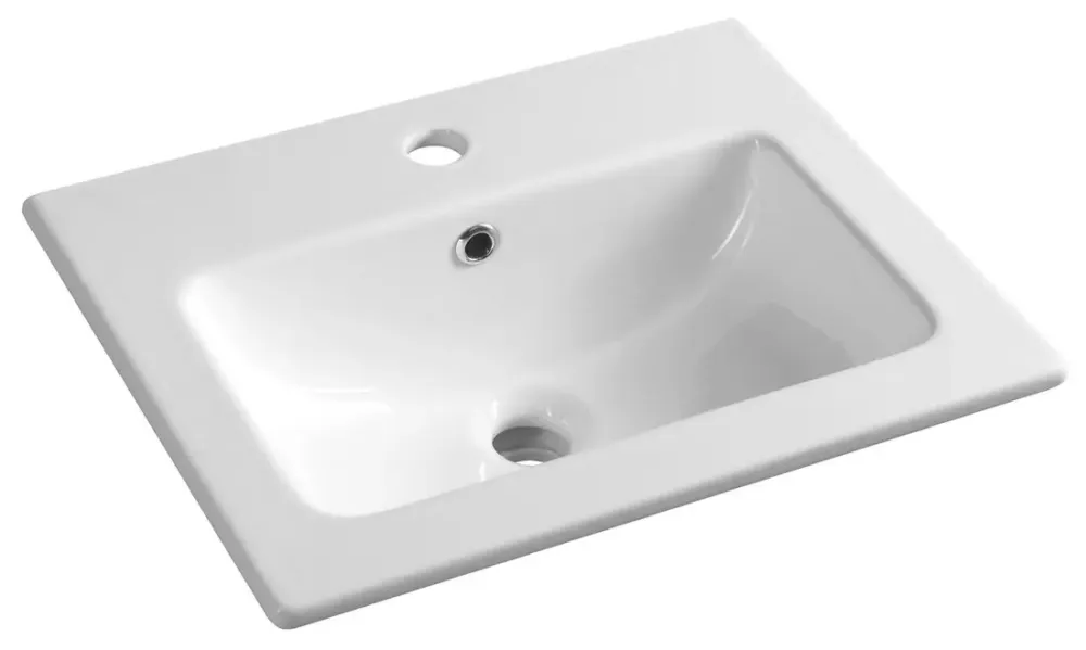 Laatste Versie Sapho Practico keramische wastafel met kraangat 50x40cm wit glans