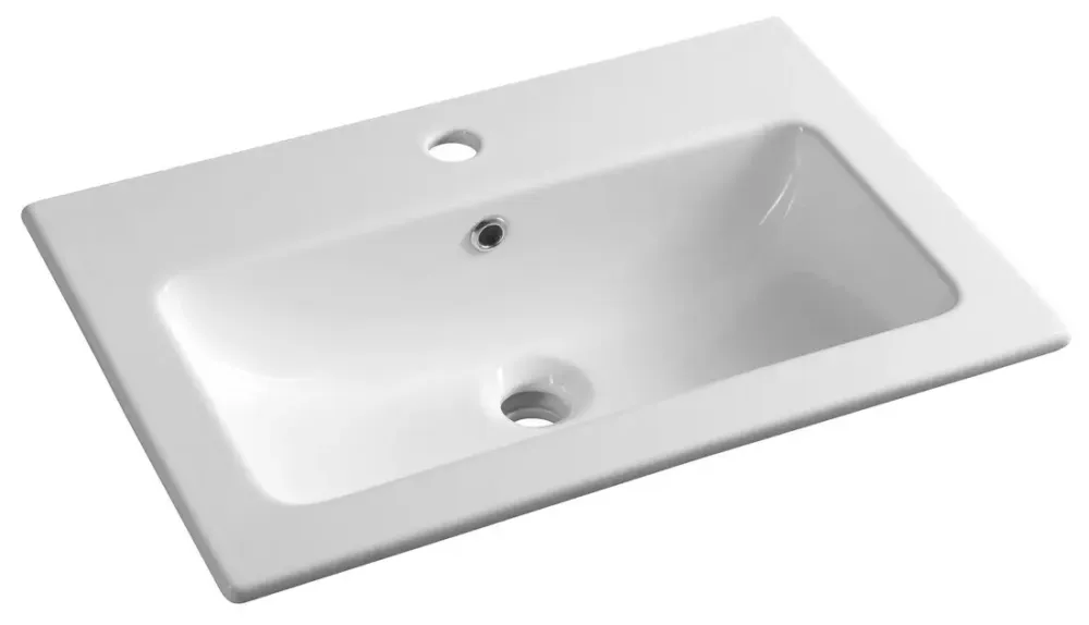 Koop Vandaag Sapho Practico keramische wastafel met kraangat 60x40cm wit glans