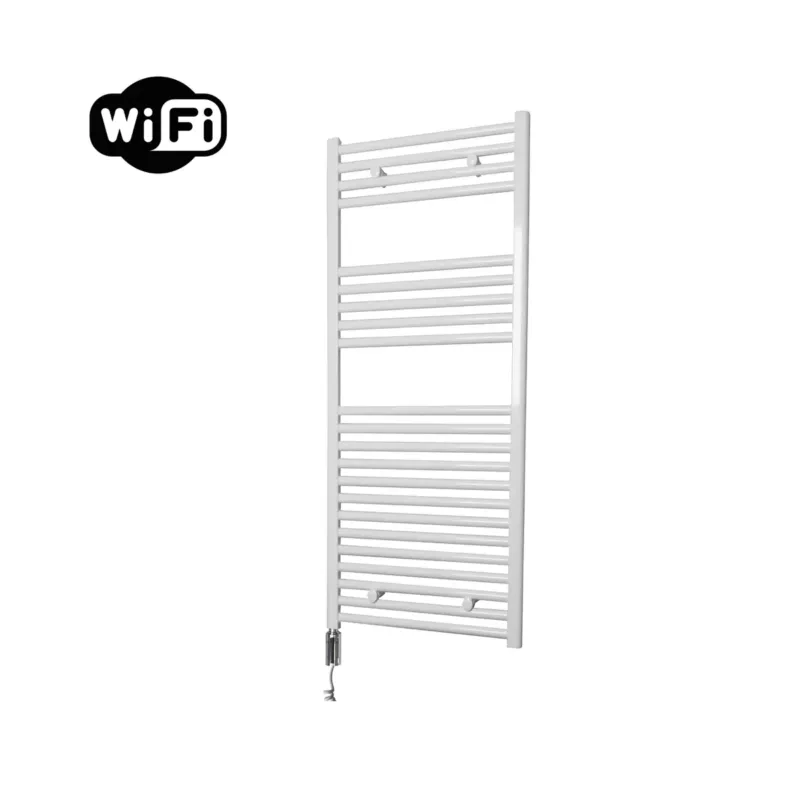 Voordeelprijs Sanicare elektrische design radiator 60x112cm wit met WiFi en thermostaat links chroom