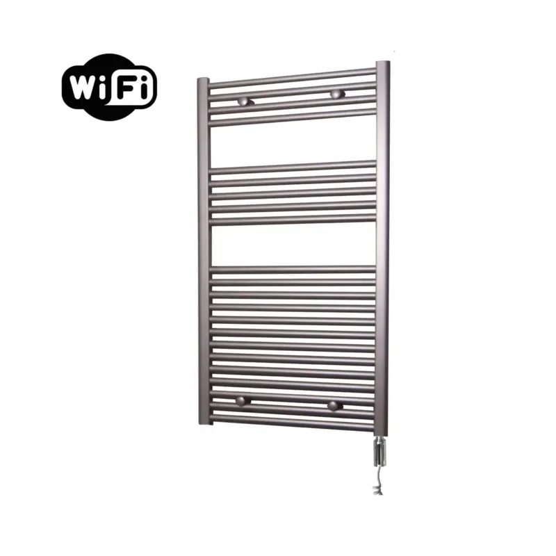 Sanicare elektrische design radiator 60x112cm inox-look met WiFi en thermostaat rechts chroom Betaalbaar