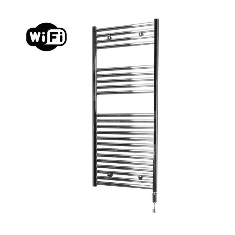 Gecertificeerd Sanicare elektrische design radiator 60x112cm chroom met WiFi en thermostaat rechts chroom