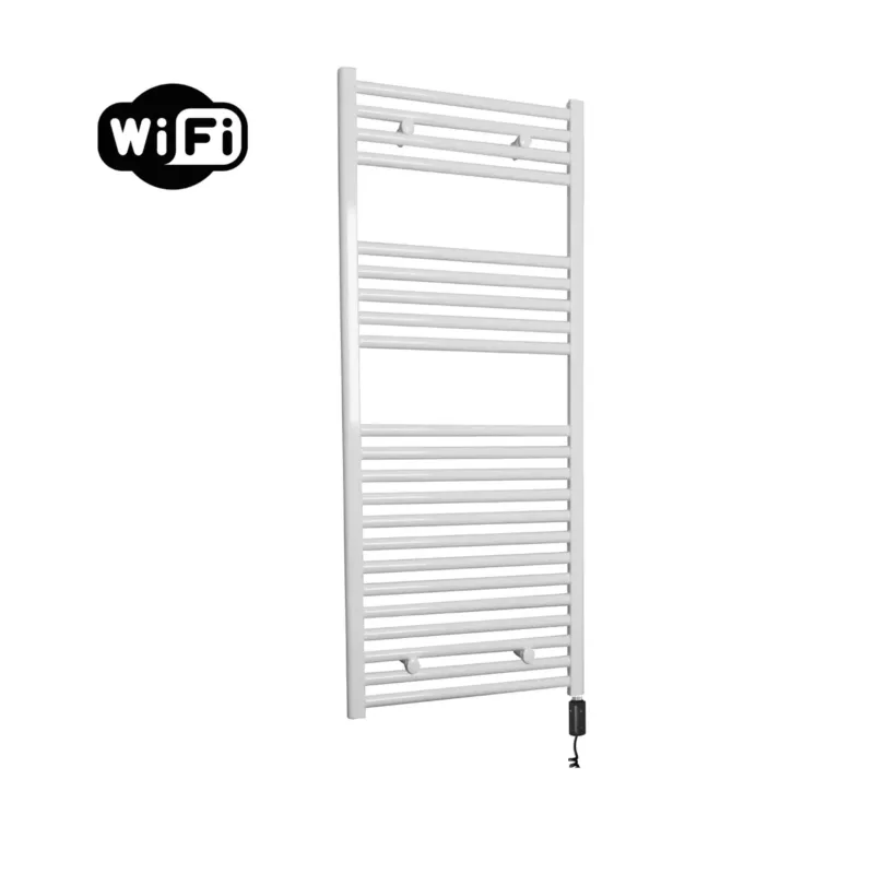 Dagaanbieding Sanicare elektrische design radiator 60x112cm wit met WiFi en thermostaat rechts zwart
