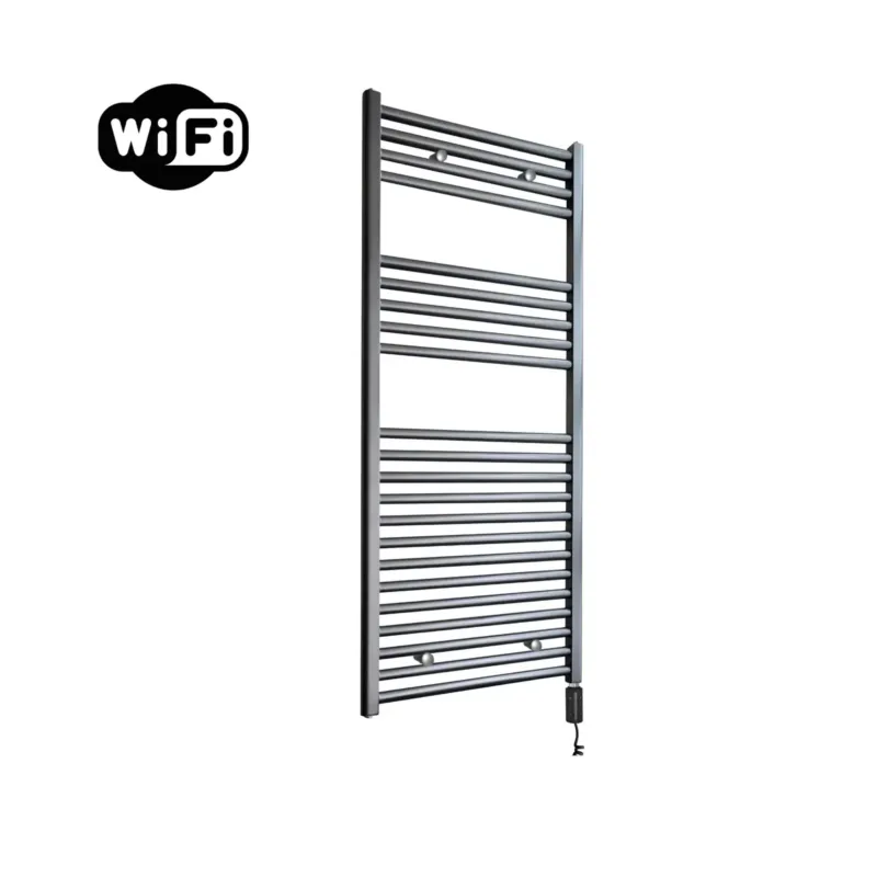 Veilige Betaling Sanicare elektrische design radiator 60x112cm gunmetal met WiFi en thermostaat rechts zwart