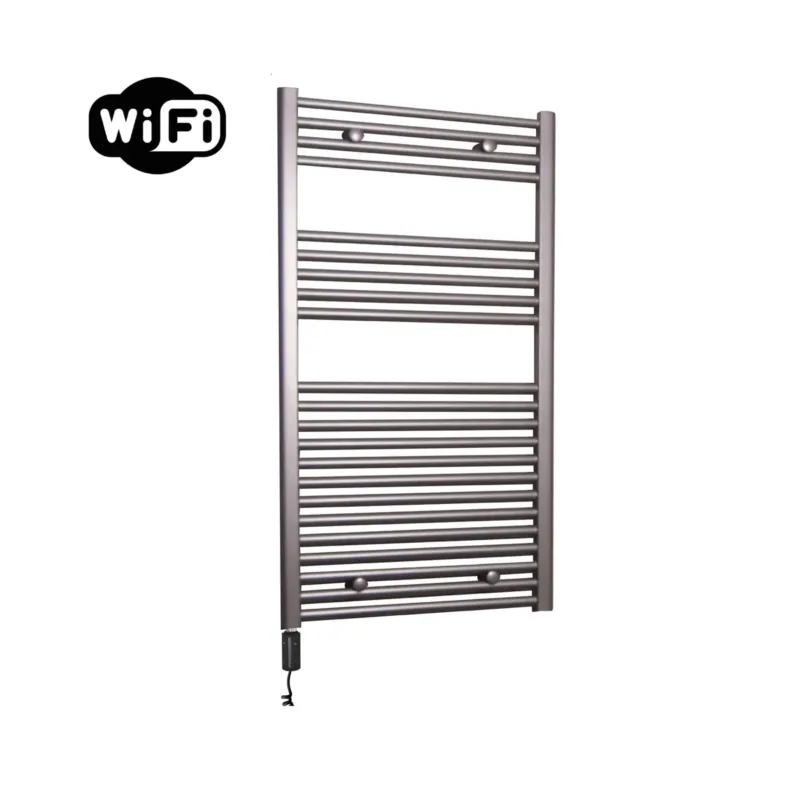 Veilige Betaling Sanicare elektrische design radiator 60x112cm inox-look met WiFi en thermostaat links zwart