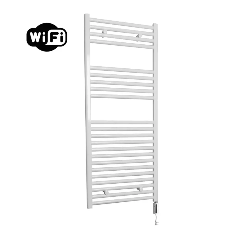 Sanicare elektrische design radiator 60x112cm wit met WiFi en thermostaat rechts wit Premium