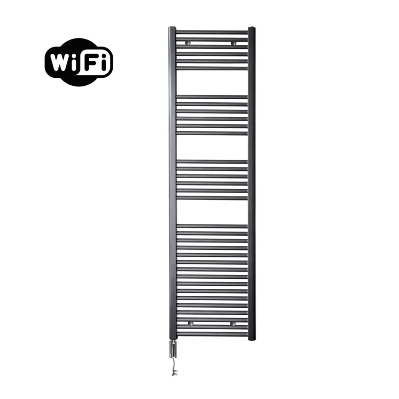 Actieprijs Sanicare elektrische design radiator 45x172cm gunmetal met WiFi en thermostaat links chroom
