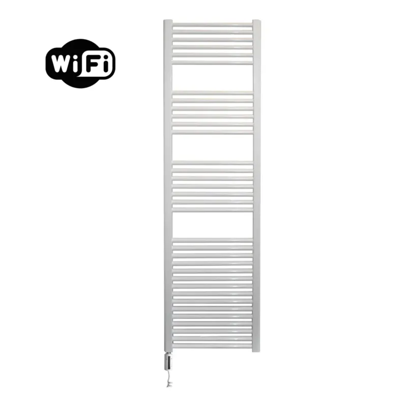 Sanicare elektrische design radiator 45x172cm wit met WiFi en thermostaat links wit Beperkte Voorraad
