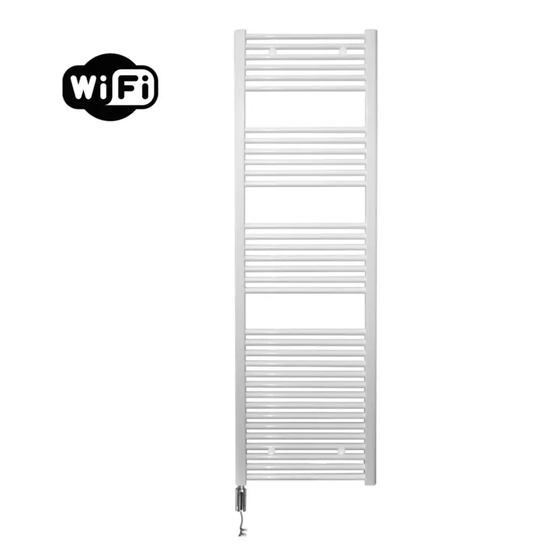Sanicare elektrische design radiator 60x172cm wit met WiFi en thermostaat rechts chroom Favoriet