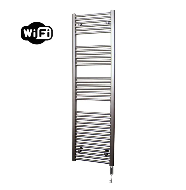Sanicare elektrische design radiator 60x172cm inox-look met WiFi en thermostaat rechts chroom Express Levering