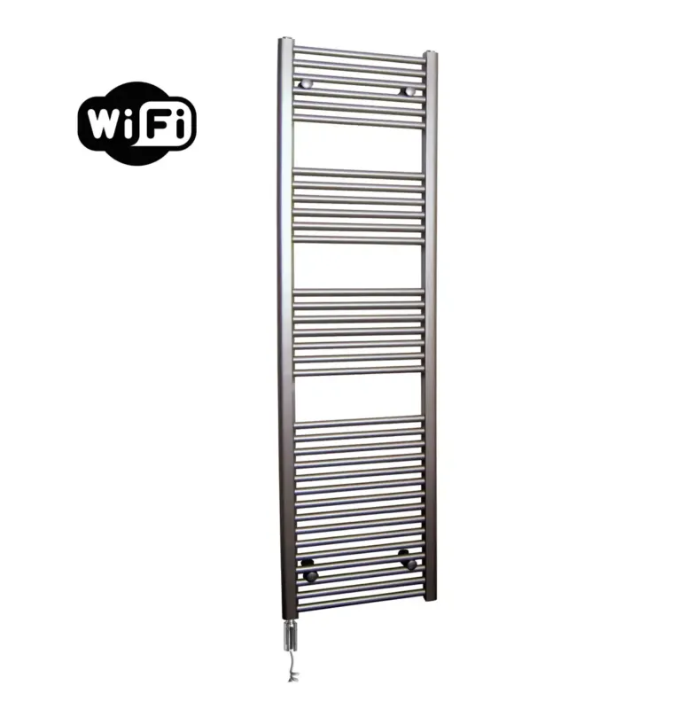 Sanicare elektrische design radiator 60x172cm inox-look met WiFi en thermostaat links chroom Actieprijs