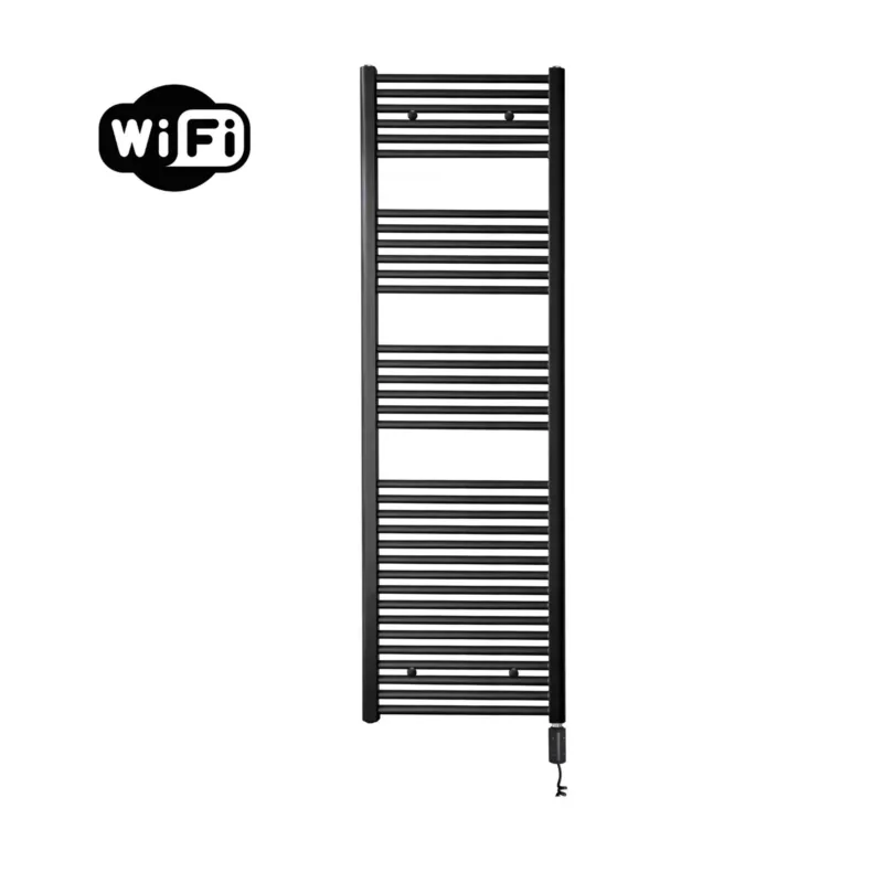 Sanicare elektrische design radiator 60x172cm zwart mat met WiFi en thermostaat rechts zwart Nu Kopen