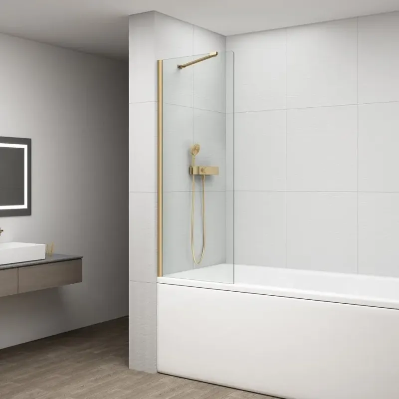 Gereduceerde Prijs Polysan Fisa badwand goud mat 60x150cm