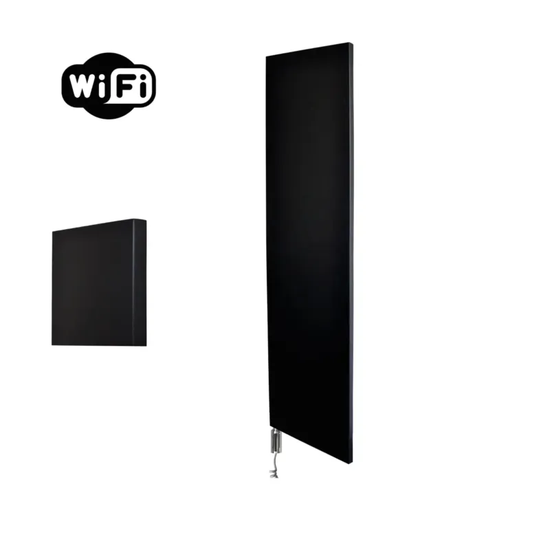 Koopje Sanicare Denso elektrische radiator 40x180cm zwart mat met WiFi en thermostaat links chroom