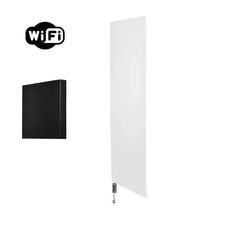 Bestseller Sanicare Denso elektrische radiator 40x180cm wit mat met WiFi en thermostaat links chroom