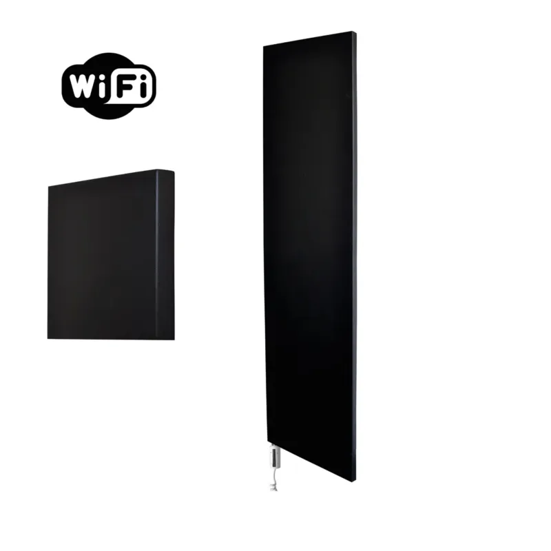 Sanicare Denso elektrische radiator 40x180cm zwart mat met WiFi en thermostaat links wit Korting